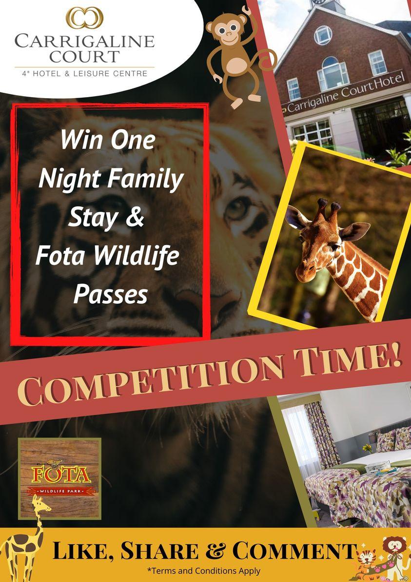 Win a one night family stay at the Carrigaline Court Hotel with breakfast and Fota Wildlife passes