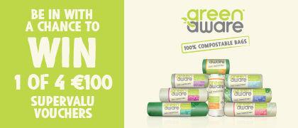 Win 1 of 4 €100 SuperValu vouchers with GreenAware.