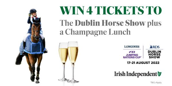 Win 4 tickets to the Dublin Horse Show Plus a Champagn Lunch