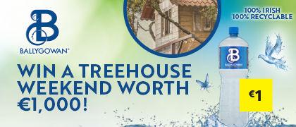 Win a Treehouse Weekend Worth €1,000 with Ballygowan.